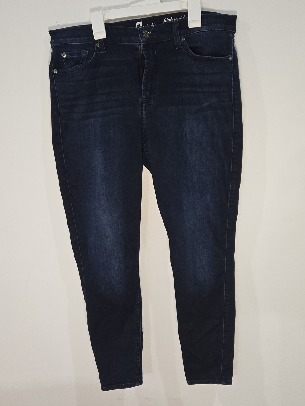 7 For All Mankind Sz 32 Indigo Skinny Jeans